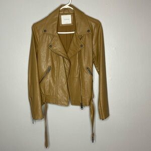 Elodie Camel Faux Leather Jacket